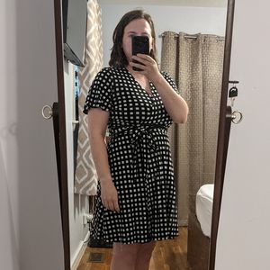 Checkered Wrap Dress